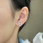 【Valeron Jewelry】HM FULL DIAMOND PIG NOSE STUD EARRINGS - Image 8