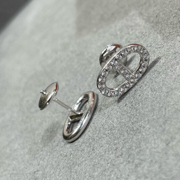 【Valeron Jewelry】HM FULL DIAMOND PIG NOSE STUD EARRINGS - Image 6