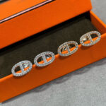 【Valeron Jewelry】HM FULL DIAMOND PIG NOSE STUD EARRINGS - Image 2