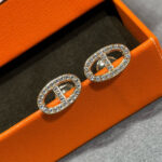 【Valeron Jewelry】HM FULL DIAMOND PIG NOSE STUD EARRINGS - Image 4