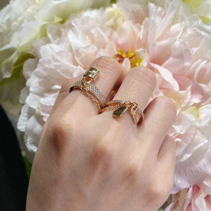 【Valeron Jewelry】HM KELLY CLOCHETTE DOUBLE RING IN  WITH DIAMONDS - Image 3