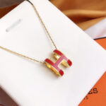 【Valleron Jewelry】HM CLIC RED ENAMEL GOLD NECKLACE - Image 4