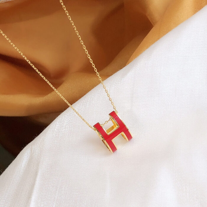 【Valleron Jewelry】HM CLIC RED ENAMEL GOLD NECKLACE - Image 7