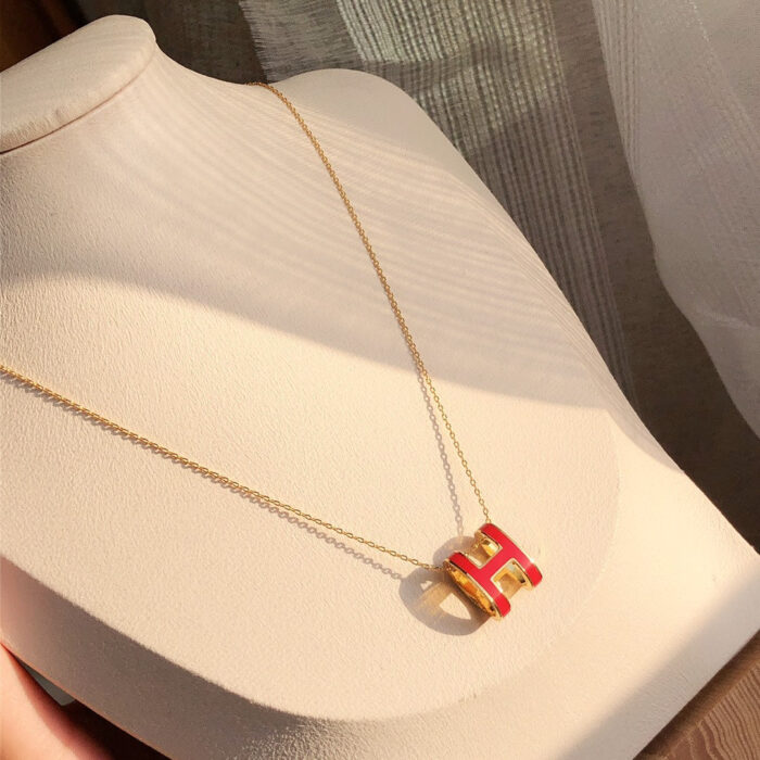 【Valleron Jewelry】HM CLIC RED ENAMEL GOLD NECKLACE - Image 10