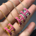 【Valleron Jewelry】H NECKLACE PINK - Image 5