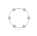 【Valleron Jewelry】CLOVER 6 MOTIF SILVER DIAMOND BRACELET