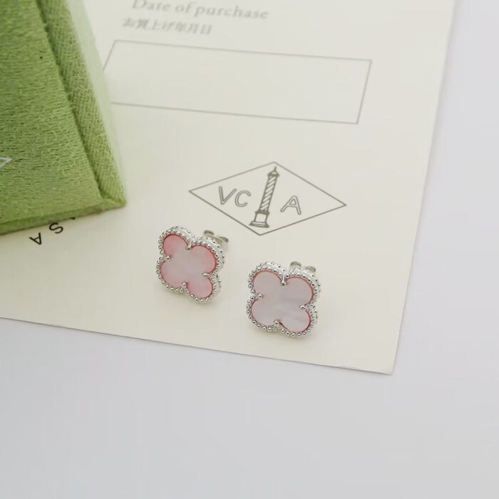 【Valeron Jewelry】Clover Mini Pink Earrings - Image 6