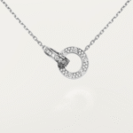 【Valleron Jewelry】LOVE 7.6MM NECKLACE ROSE GOLD AND SILVER  FULL DIAMOND - Image 7