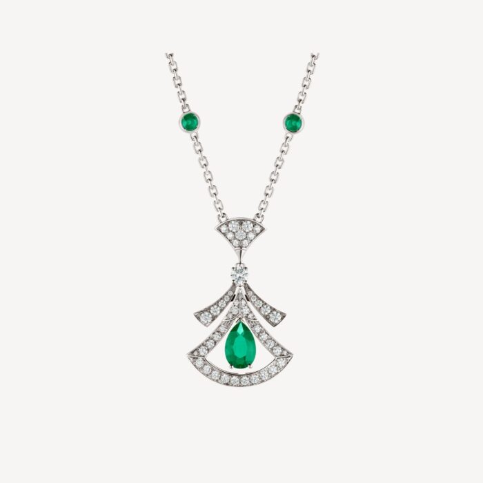 【Valeron Jewelry】DREAM NECKLACE MALACHITE DIAMOND SILVER - Image 1