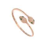 【Valeron Jewelry】SERPENTI BRACELET PINK GOLD MALACHITE DIAMOND DOUBLE SNAKE