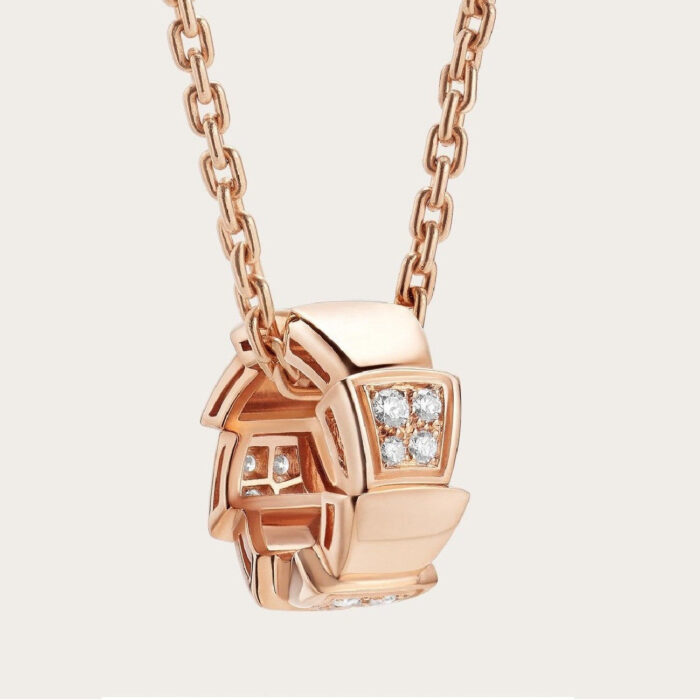 【Valleron Jewelry】SERPENTI PEDANT DIAMOND PINK GOLD NECKLACE - Image 2