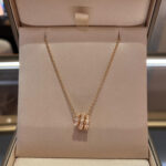 【Valleron Jewelry】SERPENTI PINK GOLD NECKLACE DOUBLE RING DIAMOND - Image 2