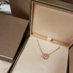 【Valleron Jewelry】SERPENTI PINK GOLD NECKLACE DOUBLE RING DIAMOND - Image 3