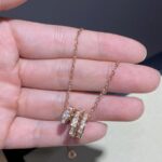 【Valleron Jewelry】SERPENTI PINK GOLD NECKLACE DOUBLE RING DIAMOND - Image 4