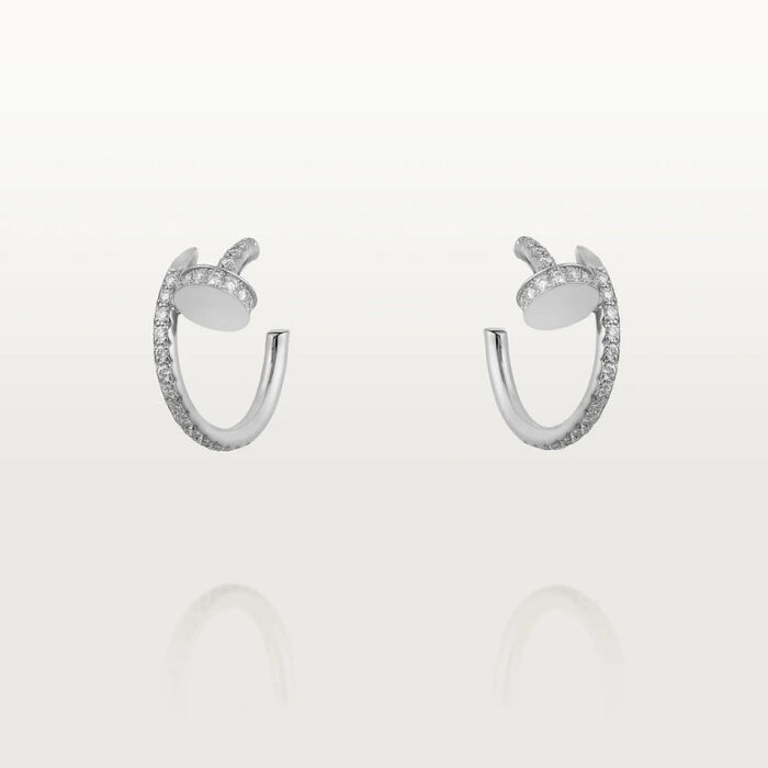 JUSTE EARRINGS 12.75MM SILVER DIAMOND - Image 2