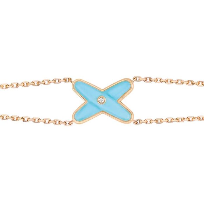 【Valeron Jewelry】JEUX BRACELET TURQUOISE PINK GOLD 1 DIAMOND - Image 1