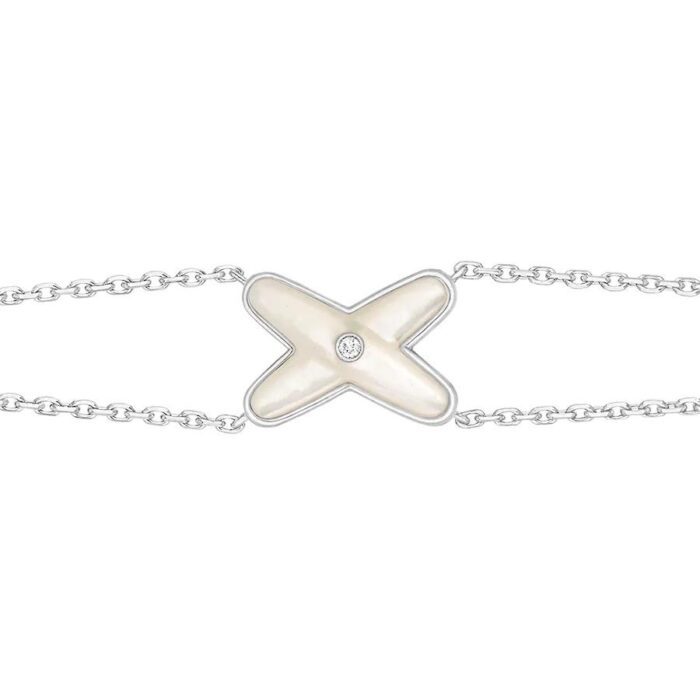 【Valeron Jewelry】JEUX BRACELET WHITE MOP SILVER 1 DIAMOND - Image 1
