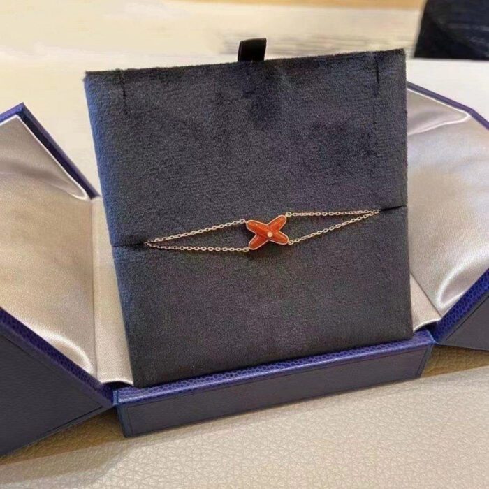 【Valeron Jewelry】JEUX BRACELET CARNELIAN PINK GOLD 1 DIAMOND - Image 5