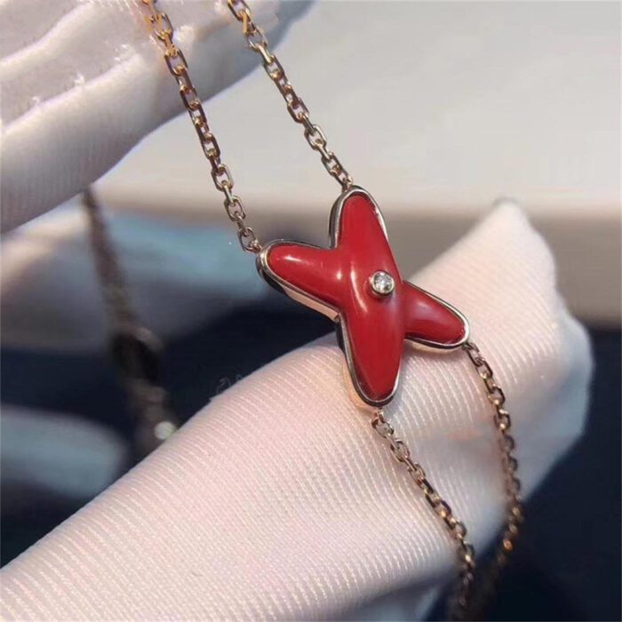 【Valeron Jewelry】JEUX BRACELET CARNELIAN PINK GOLD 1 DIAMOND - Image 2