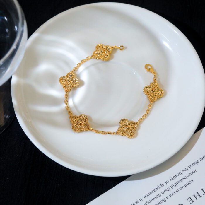 【Valleron Jewelry】CLOVER 5 MOTIFS BRONZING BRACELET - Image 7