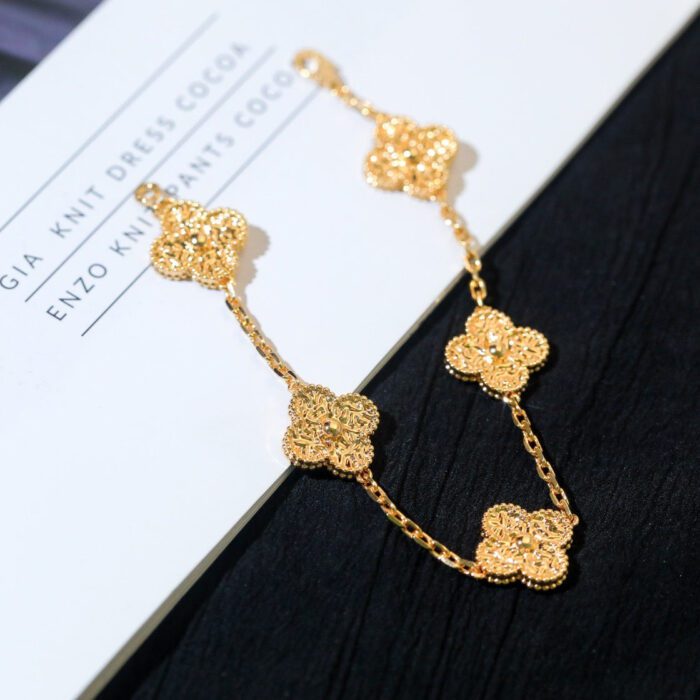 【Valleron Jewelry】CLOVER 5 MOTIFS BRONZING BRACELET - Image 9