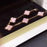 【Valeron Jewelry】CLOVER 5 MOTIFS Pink  AGATE  BRACELET - Image 8