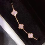 【Valeron Jewelry】CLOVER 5 MOTIFS Pink  AGATE  BRACELET - Image 9