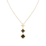 【Valleron Jewelry】STAR AND SUN ONYX PINK GOLD NECKLACE - Image 2