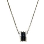 【Valerone Jewelry】ZERO 1 BLACK CERAMIC SILVER NECKLACE - Image 2
