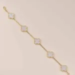 【Valleron Jewelry】CLOVER  5 MOTIF WHITE MOP BRACELET - Image 8