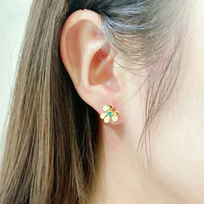 【Valeron Jewelry】FRIVOLE  FLOWER MALACHITE EARRINGS - Image 2