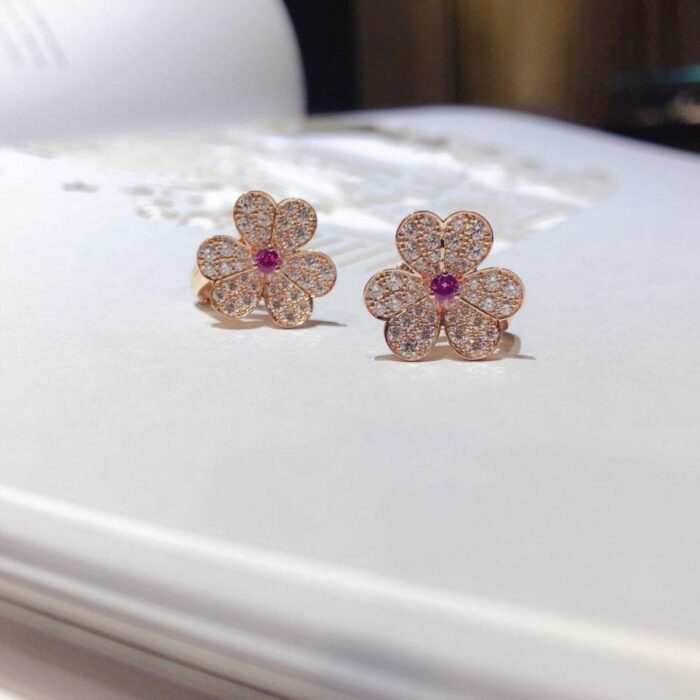 【Valeron Jewelry】FRIVOLE PINK GOLD FLOWER DIAMOND EARRINGS - Image 6