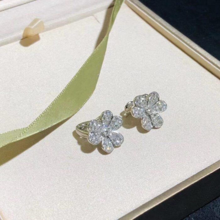 【Valeron Jewelry】FRIVOLE SILVER FLOWER DIAMOND EARRINGS - Image 2