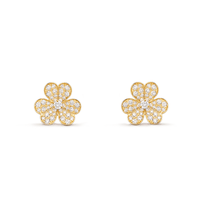 【Valeron Jewelry】FRIVOLE GOLD FLOWER DIAMOND EARRINGS - Image 1