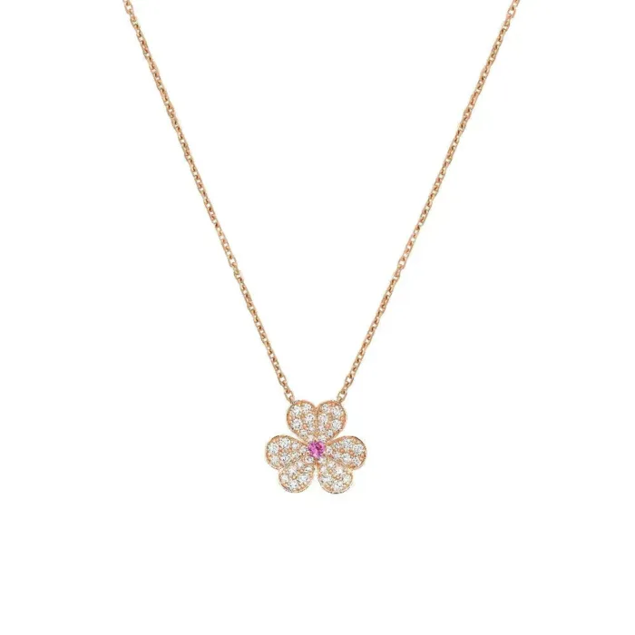 【Valleron Jewelry】FRIVOLE ROSE GOLD FLOWER DIAMOND NECKLACE - Image 1