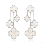 【Valeron Jewelry】CLOVER EARRINGS WHITE MOP 4 MOTIFS SILVER