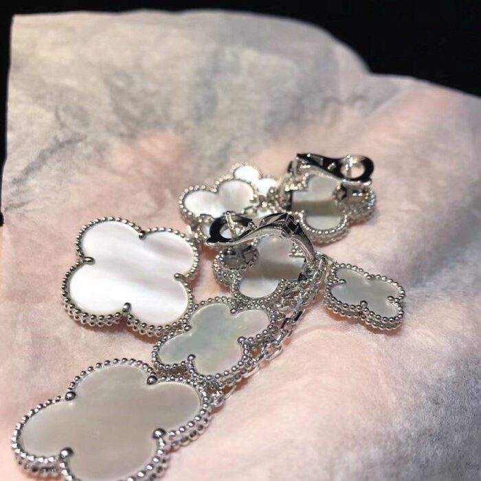 【Valeron Jewelry】CLOVER EARRINGS WHITE MOP 4 MOTIFS SILVER - Image 4
