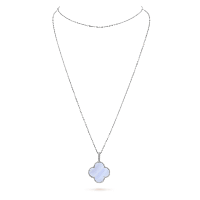 【Valleron Jewelry】CLOVER SILVER CHALCEDONY BIG CLOVER NECKLACE - Image 1