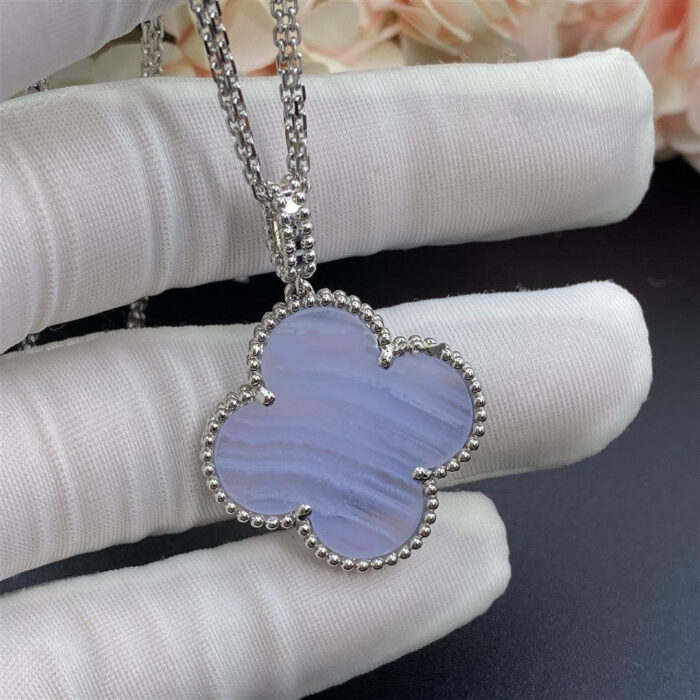 【Valleron Jewelry】CLOVER SILVER CHALCEDONY BIG CLOVER NECKLACE - Image 5