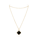 【Valeron Jewelry】CLOVER 25MM GOLD ONYX BIG CLOVER NECKLACE - Image 2