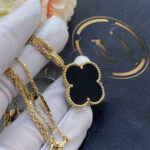 【Valeron Jewelry】CLOVER 25MM GOLD ONYX BIG CLOVER NECKLACE - Image 4