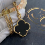 【Valeron Jewelry】CLOVER 25MM GOLD ONYX BIG CLOVER NECKLACE - Image 5