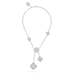 【Valleron Jewelry】CLOVER 5 MOTIFS SILVER DIAMONDS NECKLACE - Image 2