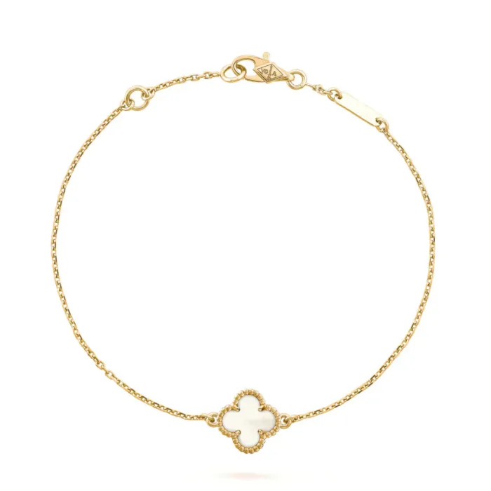 【Valleron Jewelry】CLOVER WHITE MOP SINGLE FLOWER BRACELET - Image 1