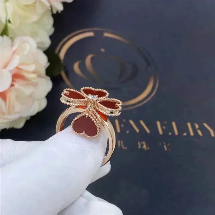 【Valeron Jewelry】SWEET CLOVER CARNELIAN RING - Image 5