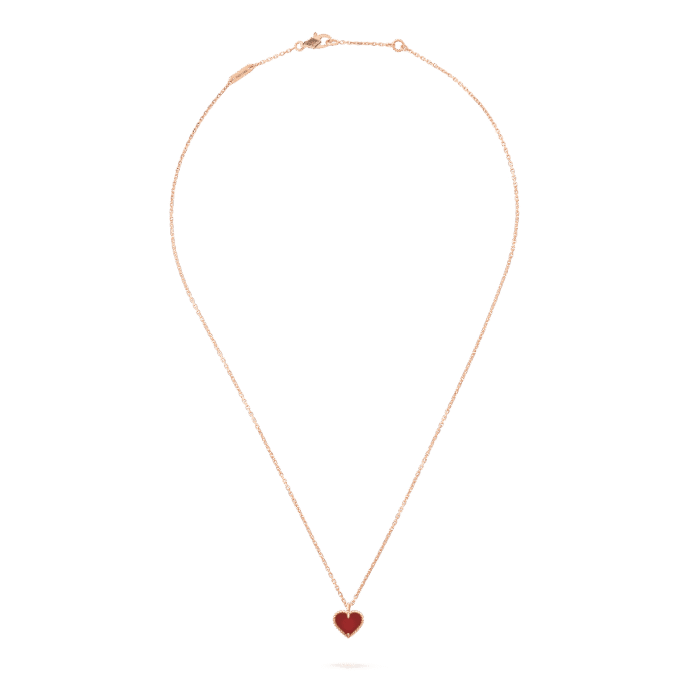 【Valeron Jewelry】SWEET CLOVER CARNELIAN HEART NECKLACE - Image 2