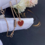 【Valeron Jewelry】SWEET CLOVER CARNELIAN HEART NECKLACE - Image 3