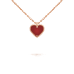 【Valeron Jewelry】SWEET CLOVER CARNELIAN HEART NECKLACE