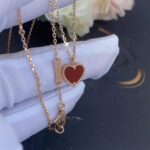 【Valeron Jewelry】SWEET CLOVER CARNELIAN HEART NECKLACE - Image 4