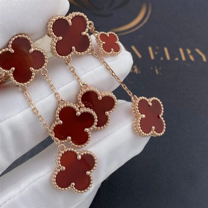 【Valeron Jewelry】CLOVER EARRINGS CARNELIAN 4 MOTIFS PINK GOLD - Image 4